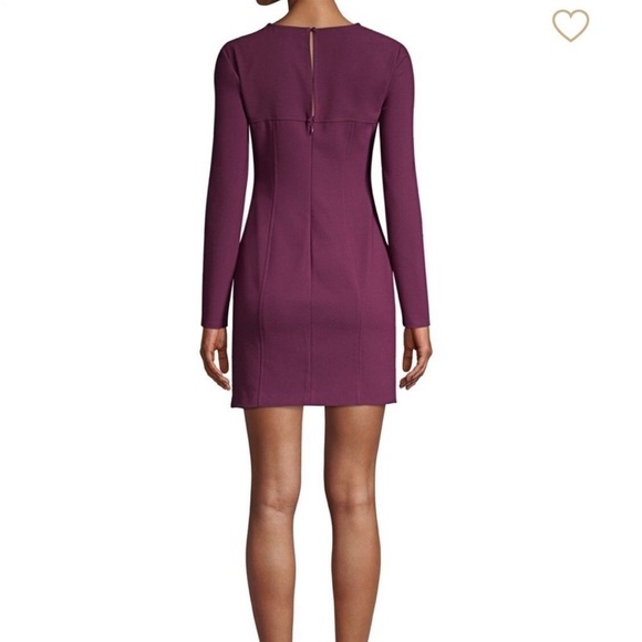 Likely Keller plum purple long sleeve mini dress with cut out detail size 6 - Picture 3 of 10